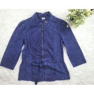 [421] Mind Set Blue Distressed Jacket